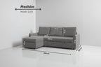 Duo | Sofá cama con chaislongue y almacenamiento