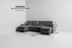 Sette | Sofá cama con chaislongue panorámica y doble almacenamiento