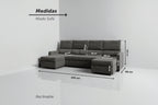 Sette | Sofá cama con chaislongue panorámica y doble almacenamiento