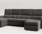Nove | Sofá cama con chaislongue panorámica y doble almacenamiento