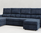 Nove | Sofá cama con chaislongue panorámica y doble almacenamiento