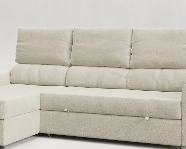 Tria | Sofá cama con chaislongue y almacenamiento