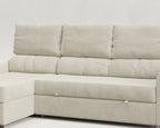 Tria | Sofá cama con chaislongue y almacenamiento