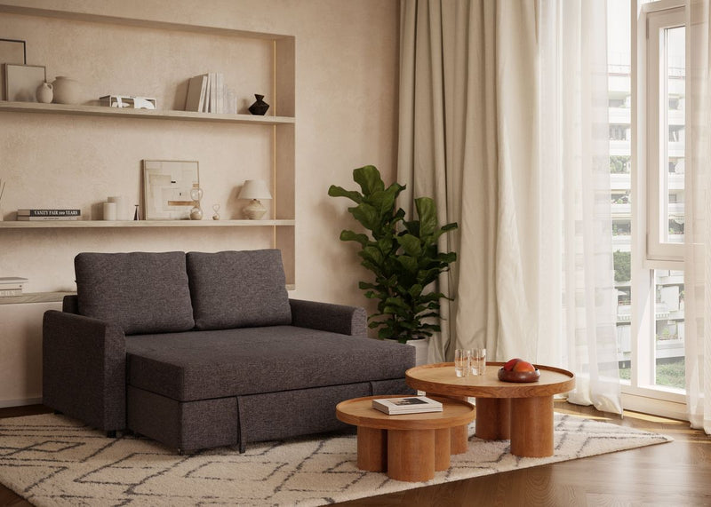 Cinque · Tela tejida gris en un salón
