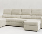 Sette | Sofá cama con chaislongue panorámica y doble almacenamiento