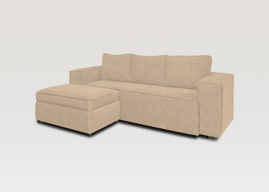 Cubik | Sofá Cama de 3 plazas deslizante con Puff opcional