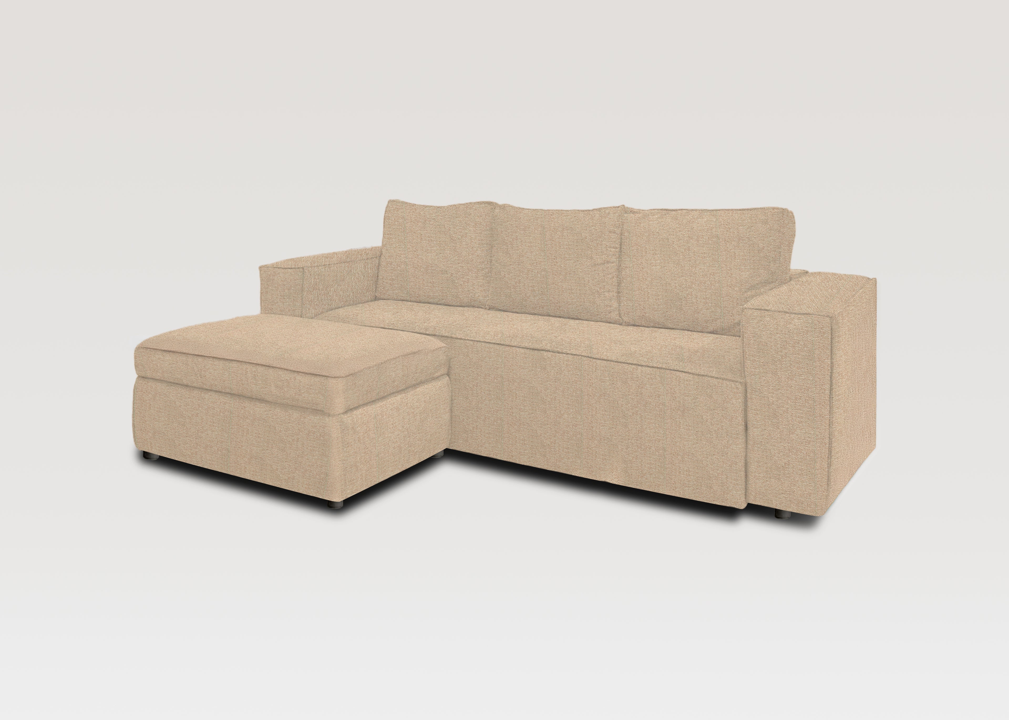 Cubik | Sofá Cama de 3 plazas deslizante con Puff opcional