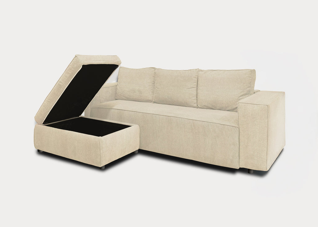 Cubik | Sofá Cama de 3 plazas deslizante con Puff opcional
