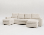Nove | Sofá cama con chaislongue panorámica y doble almacenamiento