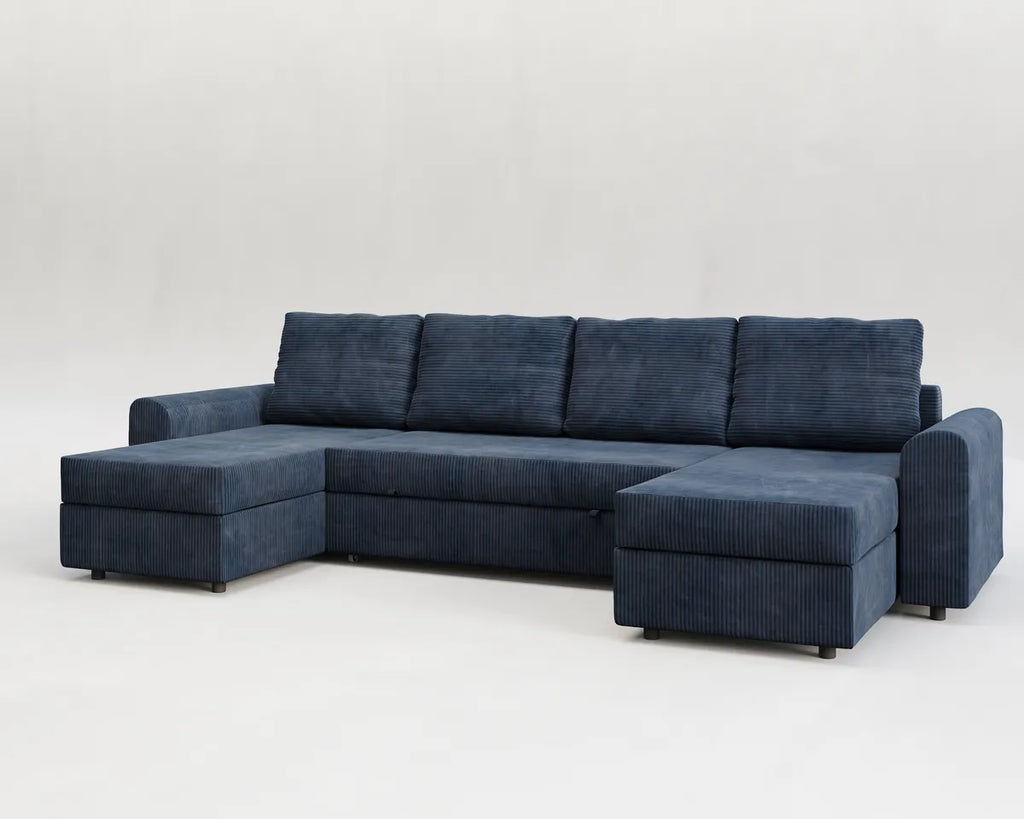 Nove | Sofá cama con chaislongue panorámica y doble almacenamiento
