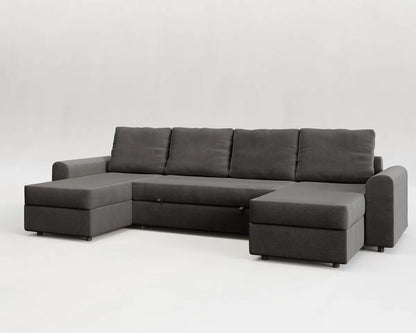 Nove | Sofá cama con chaise longue panorámica y doble almacenamiento