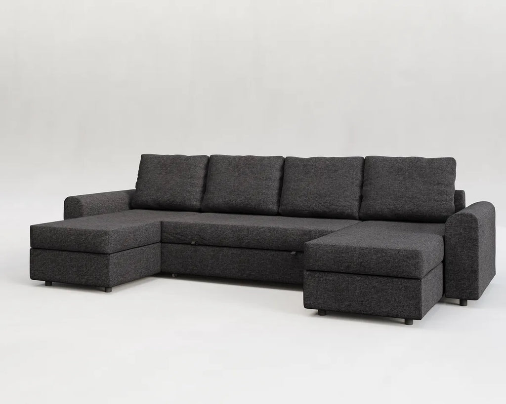 Nove | Sofá cama con chaislongue panorámica y doble almacenamiento