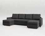 Sette | Sofá cama con chaislongue panorámica y doble almacenamiento