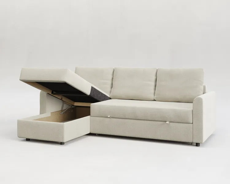 Duo | Sofá cama con chaislongue y almacenamiento