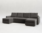 Otto| Sofá cama con chaislongue panorámica y doble almacenamiento