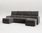 Sette | Sofá cama con chaislongue panorámica y doble almacenamiento