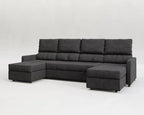 Sette | Sofá cama con chaislongue panorámica y doble almacenamiento