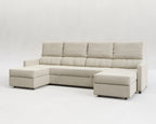 Sette | Sofá cama con chaislongue panorámica y doble almacenamiento