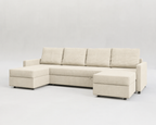 Sette | Sofá cama con chaislongue panorámica y doble almacenamiento