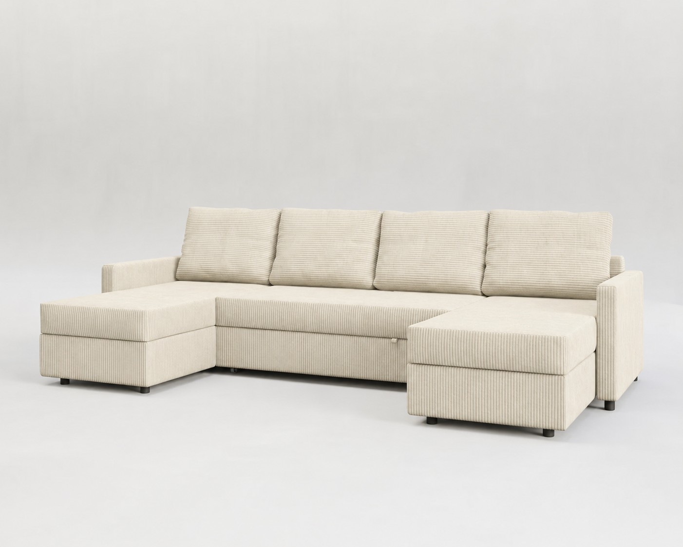Sette | Sofá cama con chaislongue panorámica y doble almacenamiento