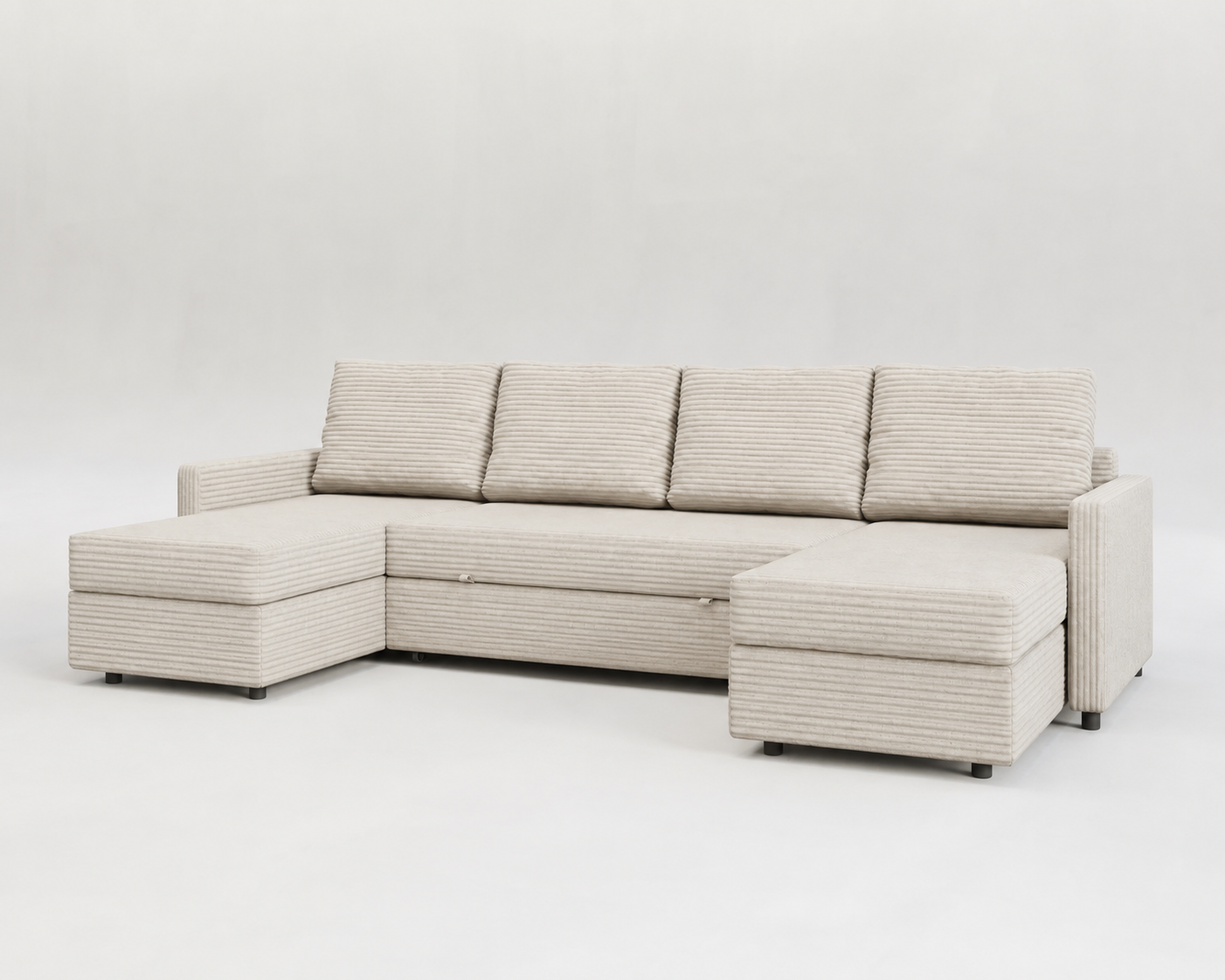 Sette | Sofá cama con chaislongue panorámica y doble almacenamiento