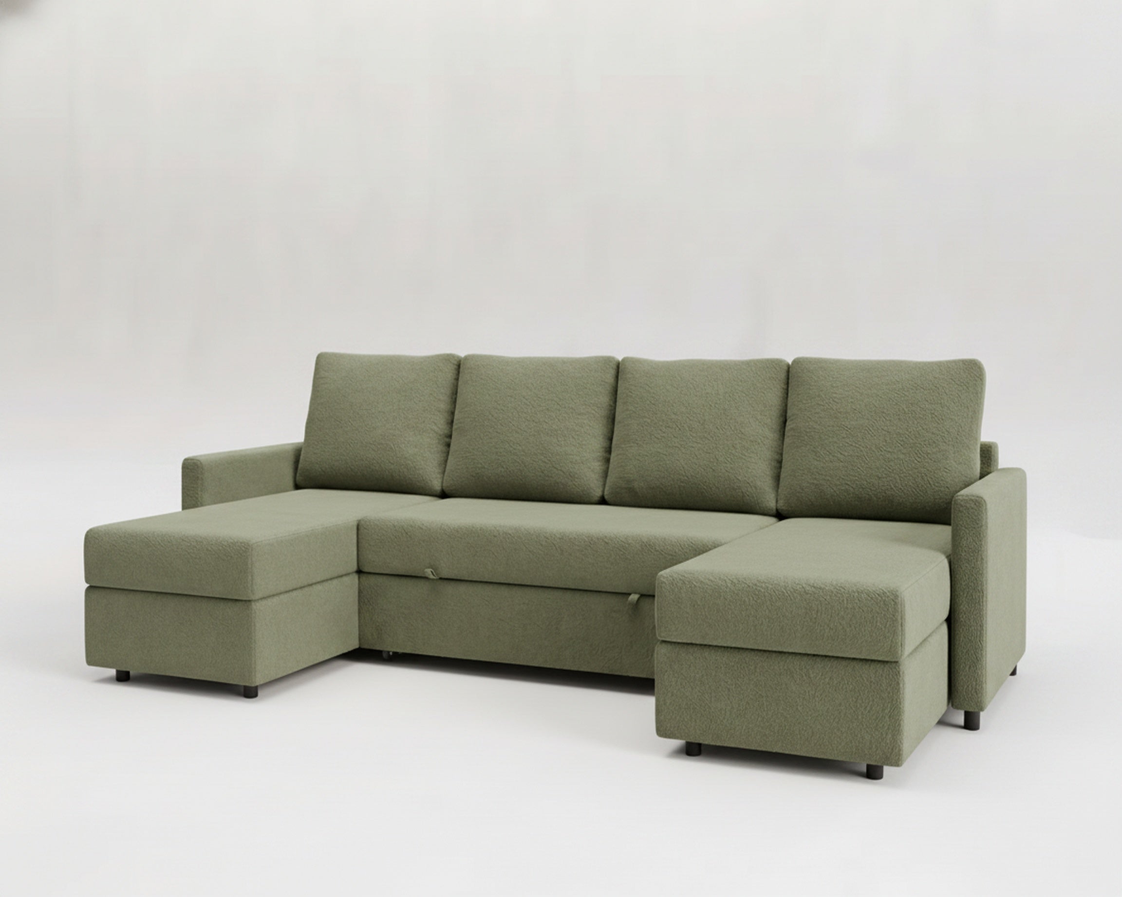 Sette | Sofá cama con chaislongue panorámica y doble almacenamiento