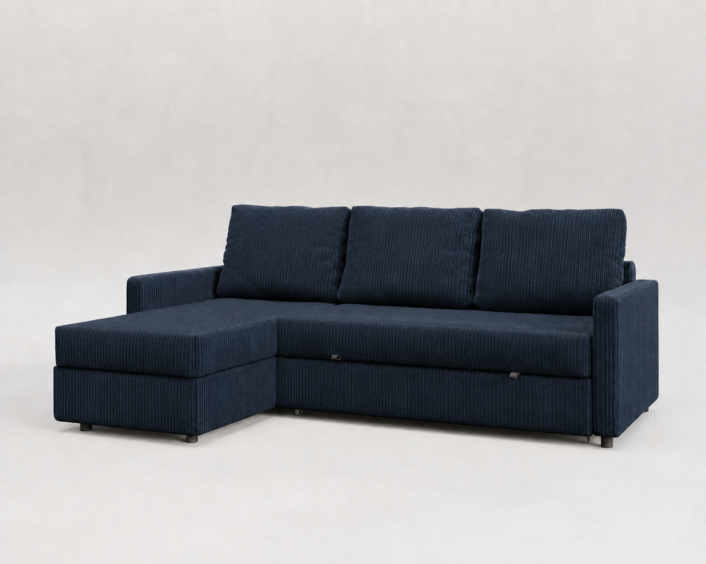 Unum | Sofá cama 3 plazas con chaislongue y almacenamiento