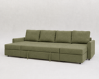 Otto| Sofá cama con chaislongue panorámica y doble almacenamiento