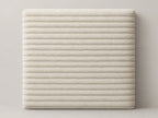 Cabecero modular pana gruesa blanca, liso. Módulo de 30 × 30 × 3,5 cm.