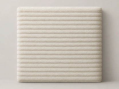 Cabecero modular pana gruesa blanca, liso. Módulo de 30 × 30 × 3,5 cm.