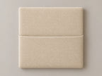 Cabecero modular tela tejida beige, liso con bolsillo a media altura. Módulo de 30 × 30 × 3,5 cm.