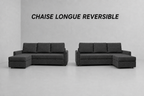 Duo | Sofá cama con chaiselongue y almacenamiento