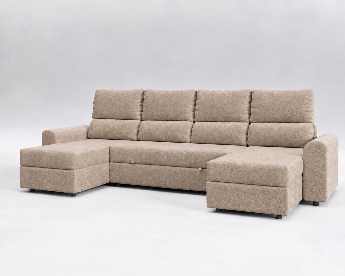 Sofá cama panorámico Nove reclinable cerrado - Nube beige