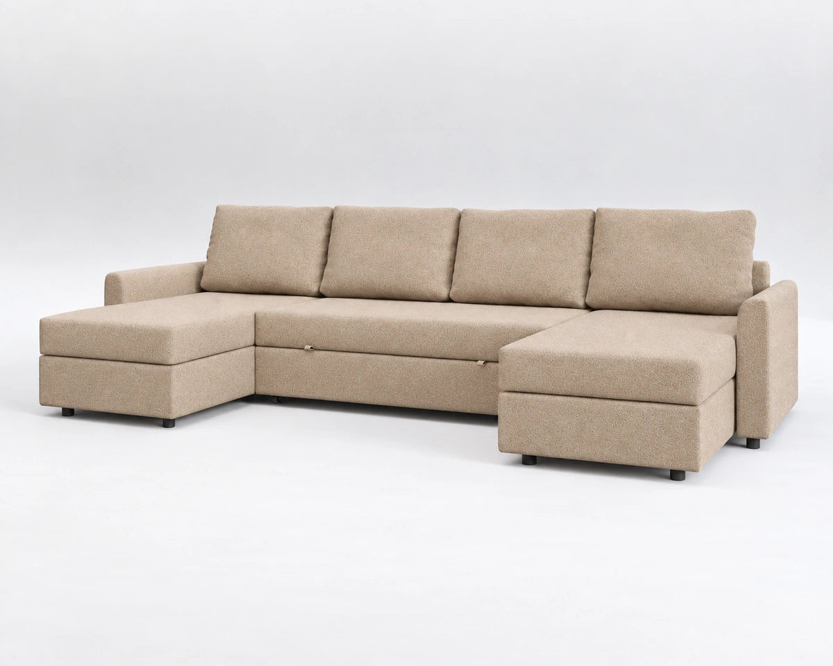 Sofá Otto, nube beige, respaldo normal, cerrado