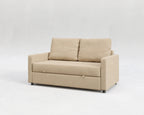 Sofá Quattro, tela tejida beige, respaldo normal, cerrado
