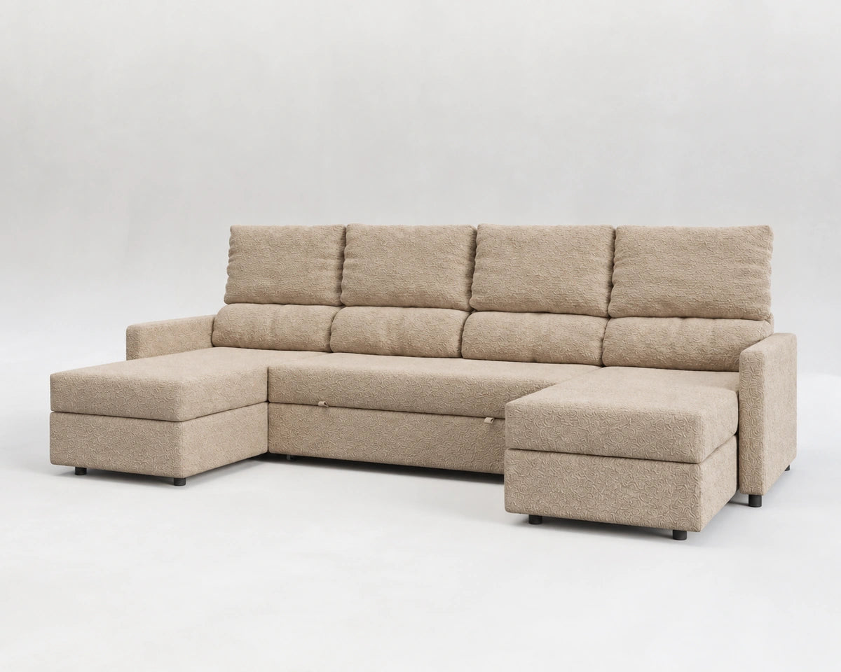 SETTE sofá cama panorámico reclinable cerrado – Nube beige