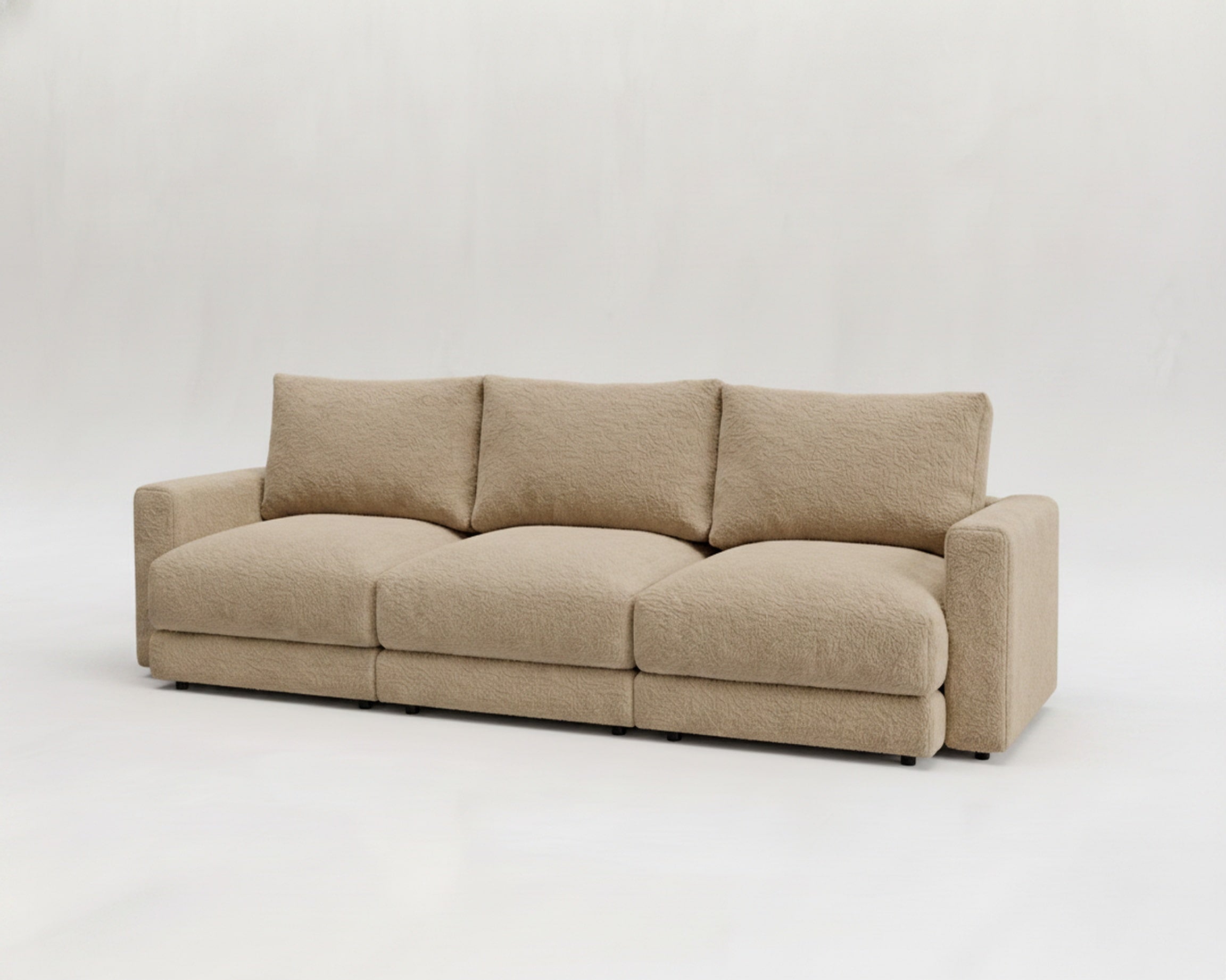 Sofá modular 3 módulos personalizable modelo Modular tapizado en tela Nube color beige - La Siesta