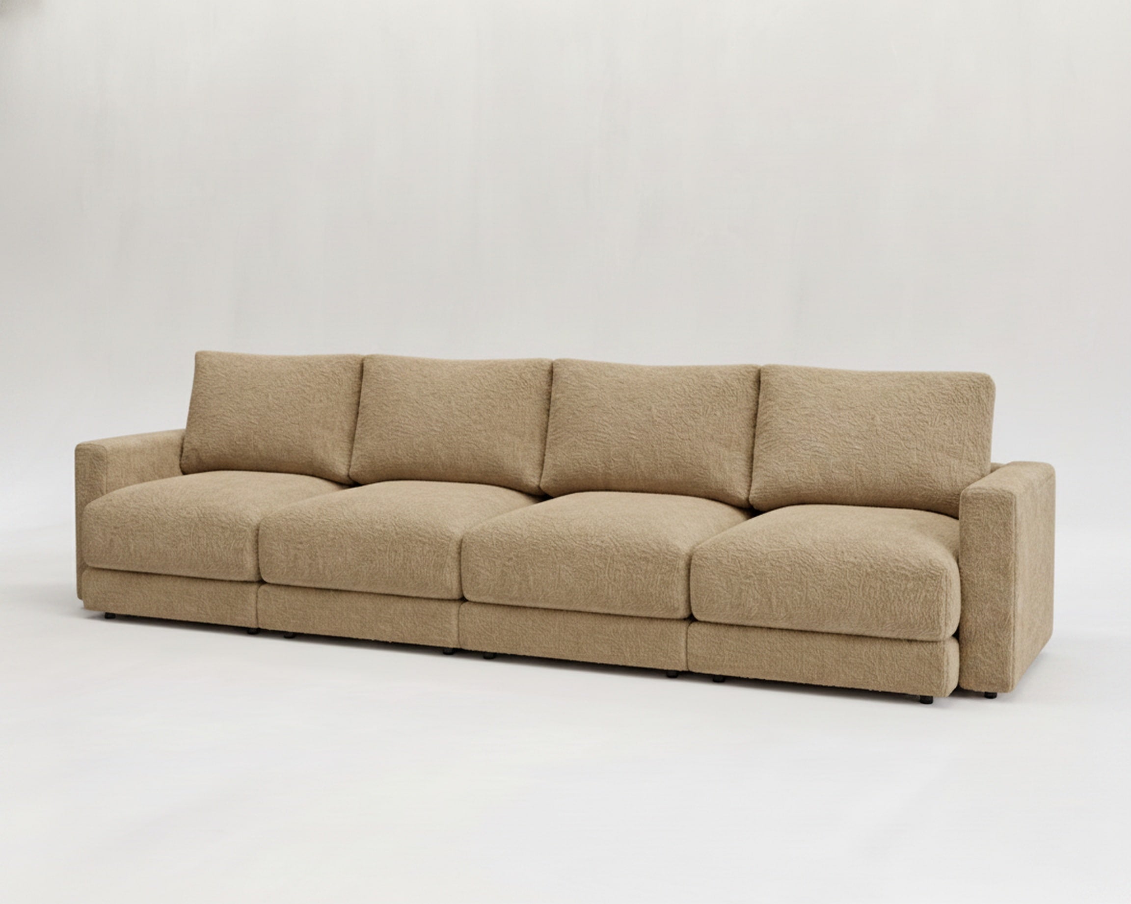 Sofá modular 4 módulos personalizable modelo Modular tapizado en tela Nube color beige - La Siesta