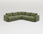 Sofá modular rinconero en L, L-2-2, nube verde