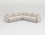 Sofá modular rinconero en L, L-2-2, pana fina blanca