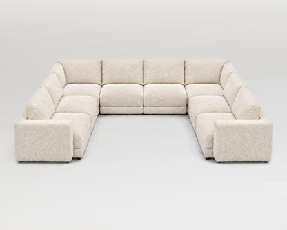 Sofá modular rinconero en U, U-2-2-2, nube blanca