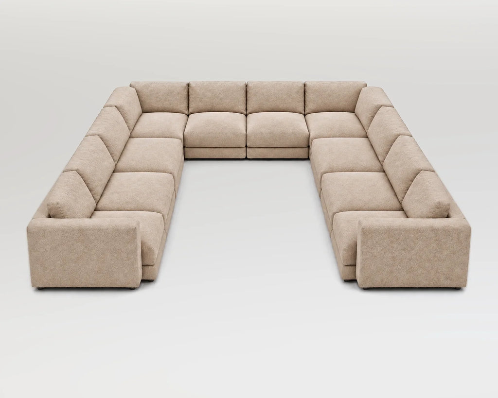 Sofá modular rinconero en U, U-3-2-3, nube beige
