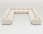 Sofá modular rinconero en U, U-3-3-3, nube blanca
