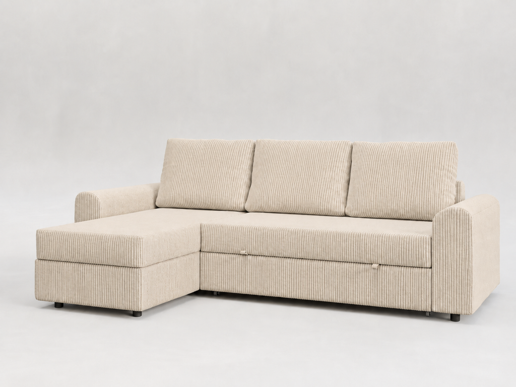 Tria | Sofá cama con chaiselongue y almacenamiento