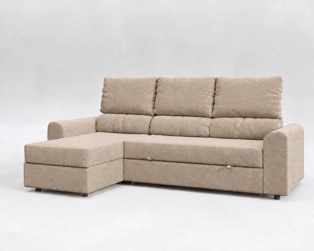 TRIA sofá cama rinconero reclinable cerrado – Nube beige