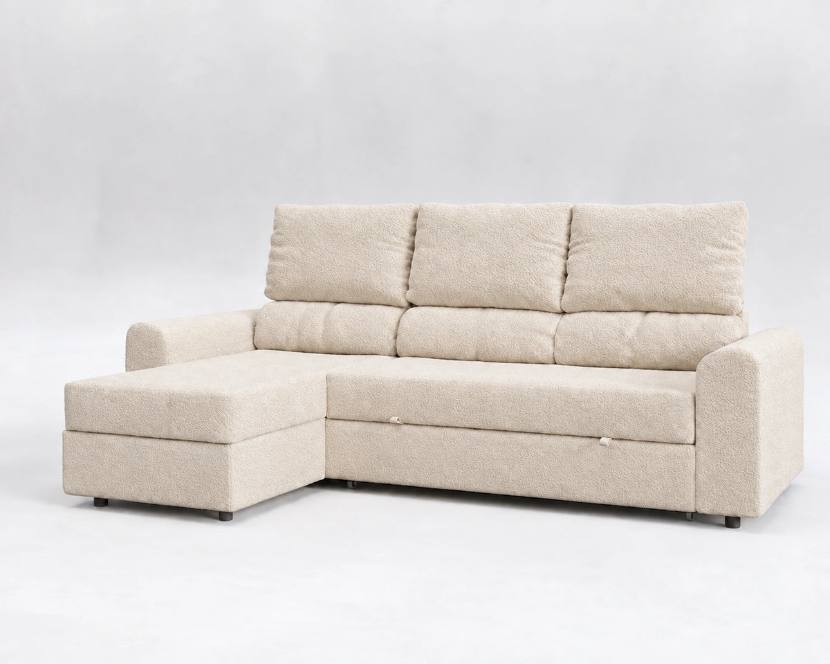 TRIA sofá cama rinconero reclinable cerrado – Nube blanca