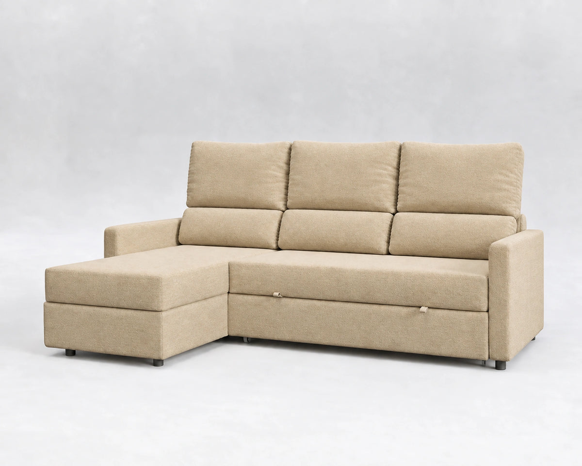 UNUM Tela entrelazada beige - sofá reclinable cerrado