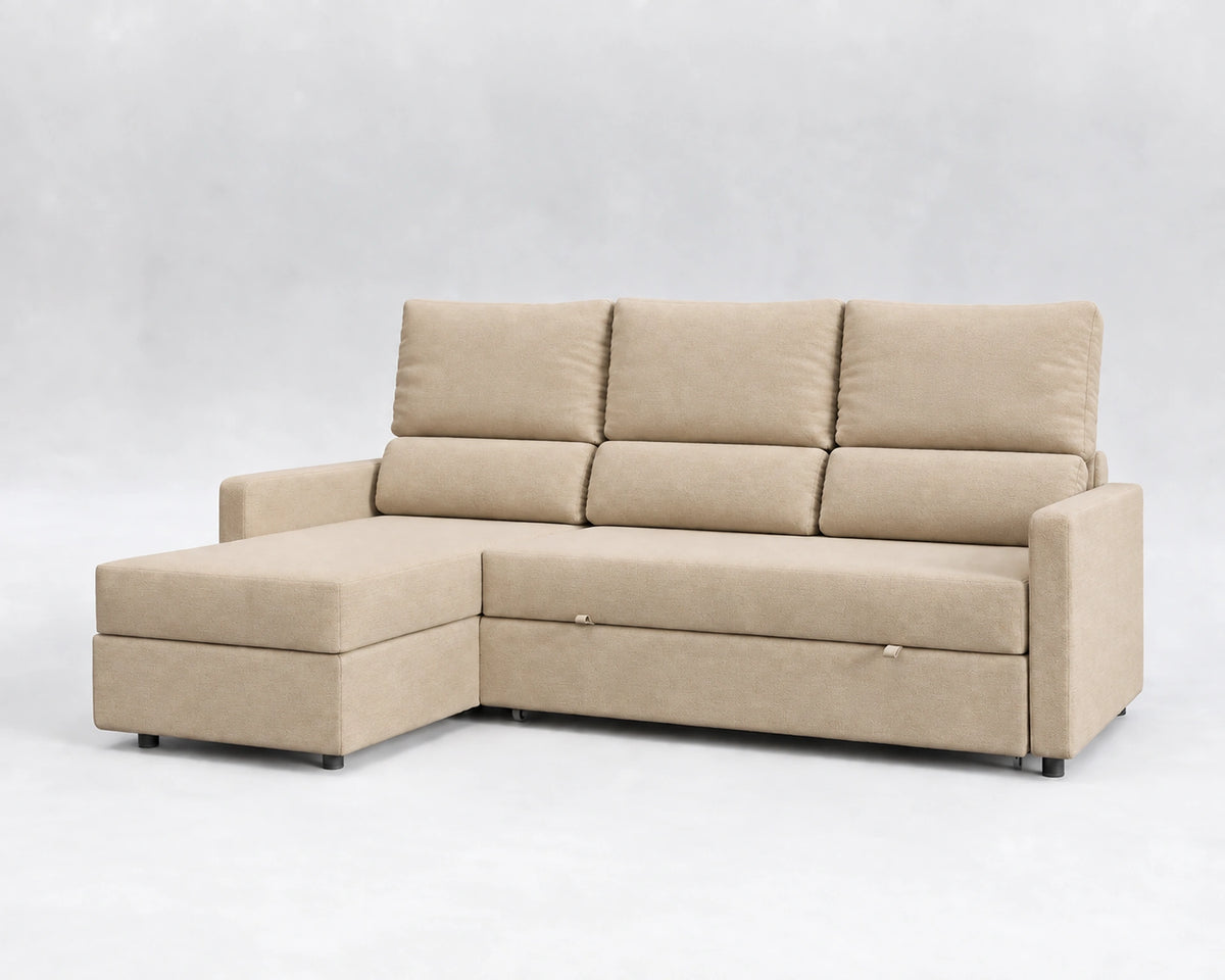 UNUM Tela tejida beige - sofá reclinable cerrado